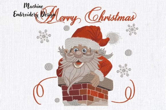 A Festive and Playful Santa Claus Chimney Embroidery Review
