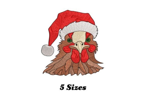A Festive Rooster Embroidery Design for Holiday Charm