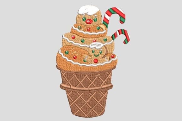 A Sweet Review of Christmas Ice Cream Cone Candy Embroidery
