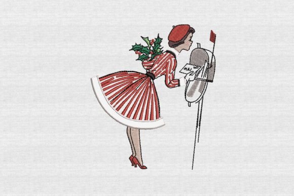 A Vintage Christmas Embroidery for Boutique Style