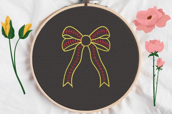 Bow Baseball: A Cozy, Playful Embroidery Design for Homemade Charm
