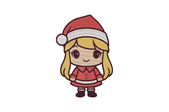 Christmas Girl Embroidery Design: A Sweet Gift for Handmade Keepsakes