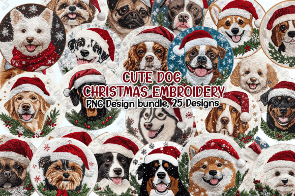 Cute Dog Christmas Embroidery Clipart: A Designer's Review