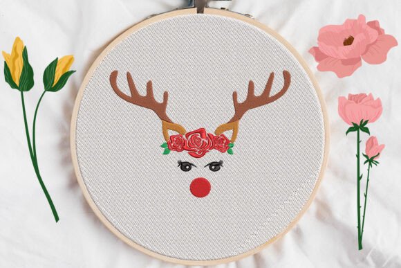 Reindeer Antlers: A Festive Embroidery Design for Craft Fair Success