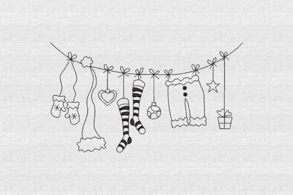 Review: Santa's Clothesline Sketch Line Art
