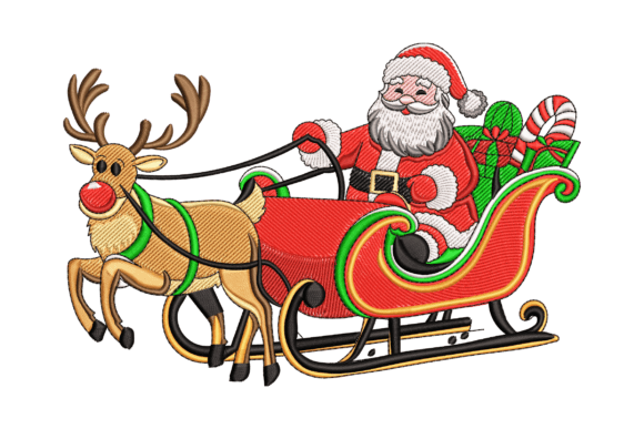 Santa Sleigh: A Festive Embroidery Design for Small Shop Success